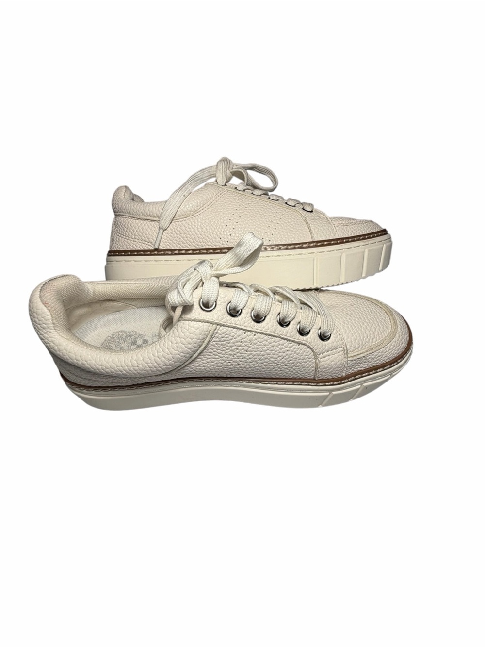 Vince Camuto Rezelli Cream Platform Lace-Up Sneakers Sz 7